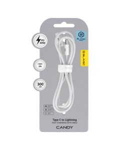 Blavec Candy Braided Fast Charging Data Cable PD 20W 2,4A (CCA-CL24W30) Καλώδιο Φόρτισης Type-C to Lightning 3m White