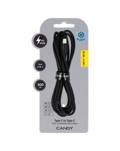 Blavec Candy Braided Fast Charging Data Cable PD 60W 3A (CCA-CC3B30) Καλώδιο Φόρτισης Type-C to Type-C 3m Black