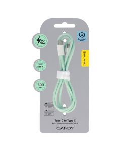 Blavec Candy Braided Fast Charging Data Cable PD 60W 3A (CCA-CC3GN30) Καλώδιο Φόρτισης Type-C to Type-C 3m Green