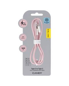 Blavec Candy Braided Fast Charging Data Cable PD 60W 3A (CCA-CC3P30) Καλώδιο Φόρτισης Type-C to Type-C 3m Pink