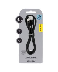 Blavec Candy Braided Fast Charging Data Cable 2,4A (CCA-UL24B30) Καλώδιο Φόρτισης USB to Lightning 3m Black