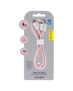Blavec Candy Braided Fast Charging Data Cable PD 60W 3A (CCA-UC3P30) Καλώδιο Φόρτισης USB to Type-C 3m Pink
