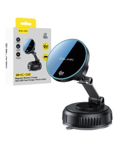 Blavec BHC-02 QI2.2 25W Vacuum MagSafe Magnetic Car Windshield / Dashboard Phone Holder with Wireless Charging (BHC02-QI2PMWIB) Black - MT83822