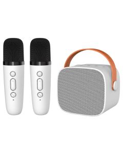 Blavec WS-07 Karaoke Party Speaker 5W (WS07-2MW) Ηχείο Karaoke με 2 Μικρόφωνα - White - MT83427