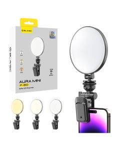 Blavec Aura Mini P-60 LED Ring Selfie Clip Lamp (LPP60-KLB) Φωτισμός Selfie για Κινητά - Black - MT83431