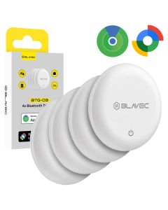 Blavec Tracker GPS Tag BTG-03 Bluetooth Dual for Android / Apple (4-Pack) (BTBTG03-W4) Μπρελόκ Ανίχνευσης Αντικειμένων - White - MT84646