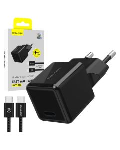 Blavec Wall Charger BC-10 - Type C - PD 25W 3A with Type C to Type C Cable (TCBC10-CB253A) Αντάπτορας Φόρτισης - Black - MT83437