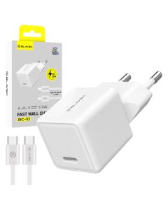 Blavec Wall Charger BC-10 - Type C - PD 25W 3A with Type C to Type C Cable (TCBC10-CW253A) Αντάπτορας Φόρτισης - White - MT83436