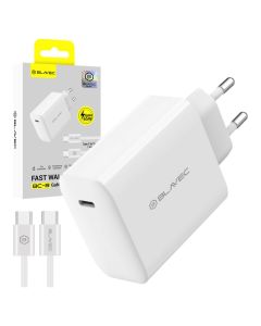 Blavec Wall Charger BC-8 GaN4 - Type C - PD QC 65W 3A with Type C to Type C Cable (TCBC8G4-CW653A+CC) Αντάπτορας Φόρτισης - White - MT81922