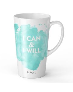 Babaco Positive Vibes Latte Mug 450ml (BMGVIBES001) Κεραμική Κούπα -  I Can & I Will 001 White