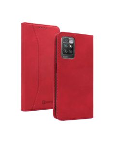 Bodycell PU Leather Book Case Θήκη Πορτοφόλι με Stand - Red (Xiaomi Redmi 10)