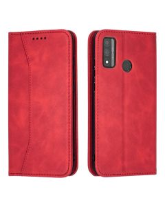 Bodycell PU Leather Book Case Θήκη Πορτοφόλι με Stand - Red (Huawei P Smart 2020)