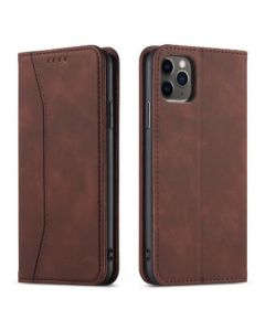 Bodycell PU Leather Book Case Θήκη Πορτοφόλι με Stand - Dark Brown (iPhone 11 Pro Max)