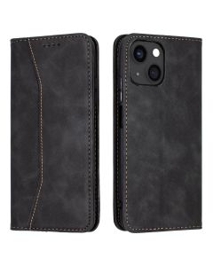 Bodycell PU Leather Book Case Θήκη Πορτοφόλι με Stand - Black (iPhone 13)