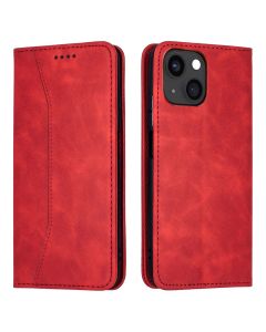 Bodycell PU Leather Book Case Θήκη Πορτοφόλι με Stand - Red (iPhone 13)