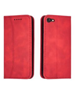 Bodycell PU Leather Book Case Θήκη Πορτοφόλι με Stand - Red (iPhone 7 / 8 / SE 2020)