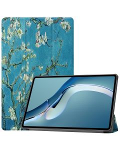 Tri-Fold Book Case με δυνατότητα Stand - White Blossom (Huawei MatePad Pro 12.6 2021)