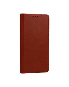 Tel1 Genuine Leather Wallet Case Stand Δερμάτινη Θήκη Πορτοφόλι -  Καφέ (Samsung Galaxy S21 FE 5G)