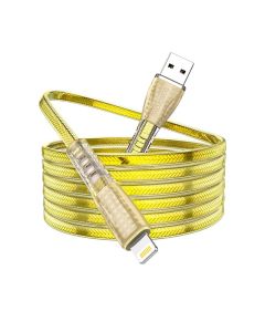 Borofone BU31 Jelly Knitted Cable Καλώδιο Φόρτισης 2.4A USB σε Lightning 1m - Gold