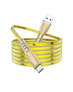 Borofone BU31 Jelly Knitted Cable Καλώδιο Φόρτισης 2.4A USB σε Micro USB 1m - Gold