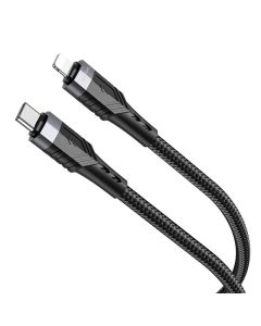 Borofone BU35 Exclusive Braided Cable Καλώδιο Φόρτισης PD 20W Type-C σε Lightning 1.2m - Black