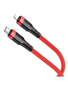 Borofone BU35 Exclusive Braided Cable Καλώδιο Φόρτισης PD 20W Type-C σε Lightning 1.2m - Red