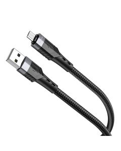 Borofone BU35 Exclusive Braided Cable Καλώδιο Φόρτισης 2.4Α USB σε Micro USB 1.2m - Black