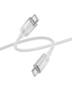Borofone BU44 Sincero Braided Cable Καλώδιο Φόρτισης PD 60W 3Α Type-C σε Type-C 1.2m - Grey