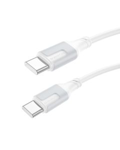 Borofone BX101 Creator Cable Καλώδιο Φόρτισης PD 60W 3Α Type-C σε Type-C 1m - White