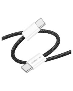Borofone BX103 Original Cable Καλώδιο Φόρτισης Type C σε Type C 60W 3A 1m - Black