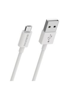 Borofone BX22 Bloom Cable Καλώδιο Φόρτισης 2.4A USB σε Micro USB 1m - White