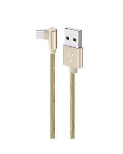 Borofone BX26 Express Angled Cable Καλώδιο Φόρτισης 2.4A USB σε Micro USB 1m - Gold