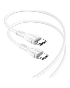 Borofone BX51 Triumph Cable Καλώδιο Φόρτισης 60W 3A Type-C σε Type-C 1m - White - MT83480