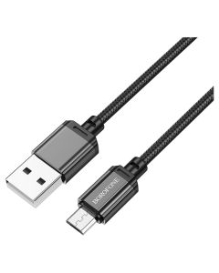 Borofone BX87 Sharp Cable Καλώδιο Φόρτισης 2.4A USB σε Micro USB 1m - Black