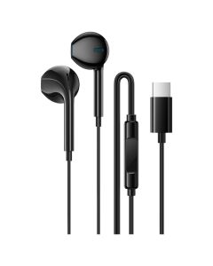 Borofone BM100 Fuente Earphones with Microphone Handsfree Ακουστικά Type-C - Black - MT83477
