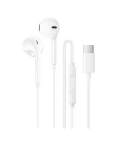 Borofone BM100 Fuente Earphones with Microphone Handsfree Ακουστικά Type-C - White - MT84528