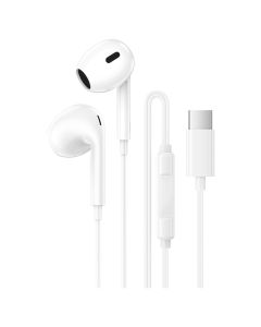 Borofone BM100 Max Fuente Earphones with Microphone Handsfree Ακουστικά Type-C - White - MT83455