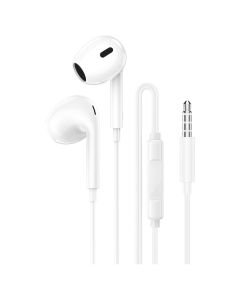 Borofone BM100 Max Fuente Earphones with Microphone Handsfree Ακουστικά - White - MT83476