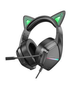 Borofone BO106 Cute Cat LED Gaming Headphones Ενσύρματα Ακουστικά - Elf Cat