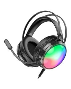 Borofone BO108 Flame RGB LED Gaming Headphones Ενσύρματα Ακουστικά - Black