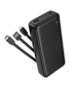 Borofone BJ79A Clever USB - Type C / Lightning Cables Power Bank Εξωτερική Μπαταρία 20000mAh - Black - MT80454