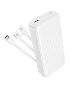 Borofone BJ79A Clever USB - Type C / Lightning Cables Power Bank Εξωτερική Μπαταρία 20000mAh - White - MT83457