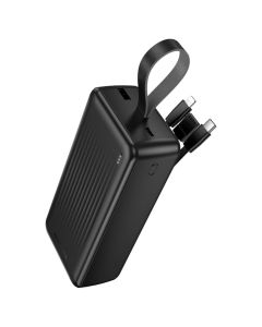 Borofone BJ79B Clever USB - Type C / Lightning Cables Power Bank Εξωτερική Μπαταρία 30000mAh - Black - MT80455