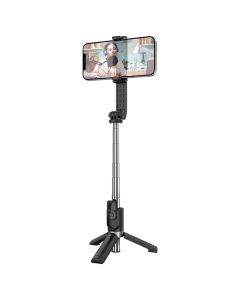 Borofone BY9 Streamer Selfie Stick with Tripod and Wireless Remote για Κινητά - Black