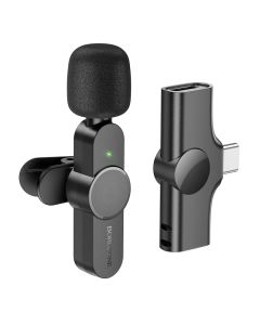 Borofone BFK12 Wireless Lavalier Microphone Ασύρματο Μικρόφωνο με Θύρα Type C - Black