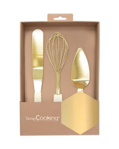 Scrap Cooking 3 Golden Utensils (SCC-1141) Κουτί με 3 Χρυσά Εργαλεία Ζαχαροπλαστικής