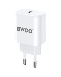 BWOO BO-CDA105 Wall Charger Type-C PD QC3.0 20W Αντάπτορας Φόρτισης Τοίχου - White