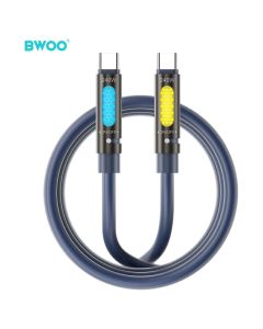 BWOO BO-X325C-C Fast Charging Data Scented Cable with RGB Lighting 240W PD Καλώδιο Φόρτισης Type-C to Type-C 1.2m Black - MT82767