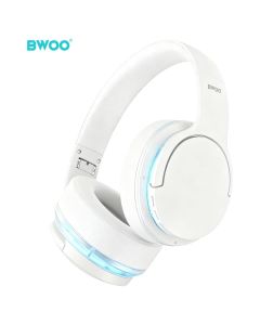 BWOO BW587 Premium ANC Wireless RGB Headphones Ασύρματα Ακουστικά Bluetooth - White - MT82770