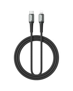 BWOO ΒΟ-X288C-L-3M Braided Fast Charging Data Cable PD 27W Καλώδιο Φόρτισης Type-C to Lightning 3m Black - MT82760